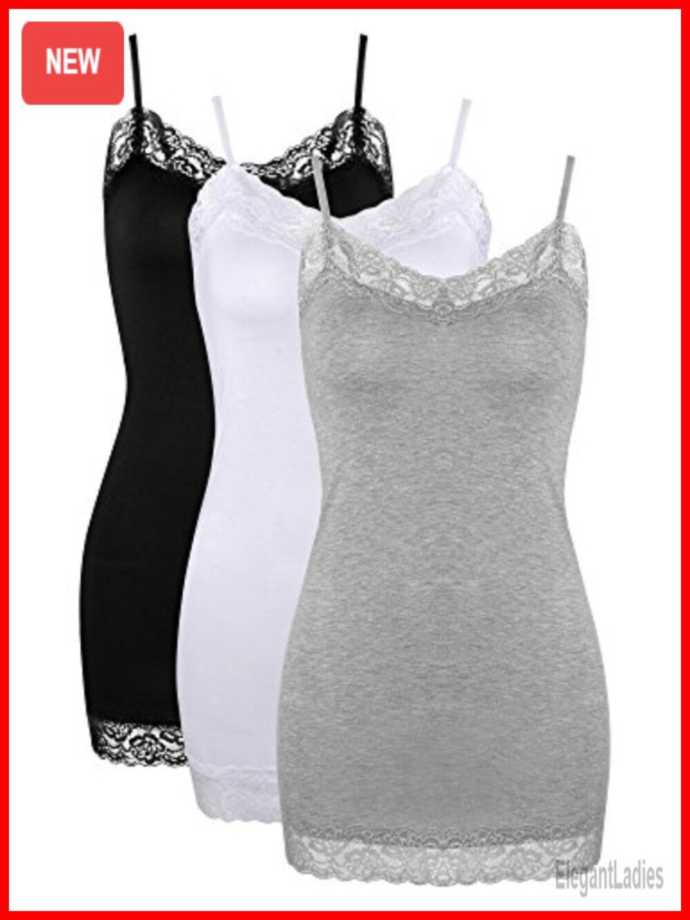 Women's Lace Trim Camisole Adjustable Spaghetti Strap Modal Slim Fit Tank Top